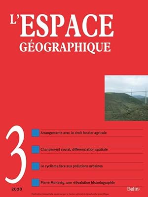 L'ESPACE GEOGRAPHIQUE N.3 (édition 2020)