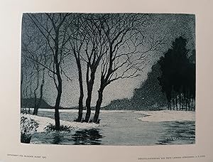Radierung aus der Zeitschrift für Bildende Kunst, 1907. Landschaft, 1907. rechts unten in der Pla...