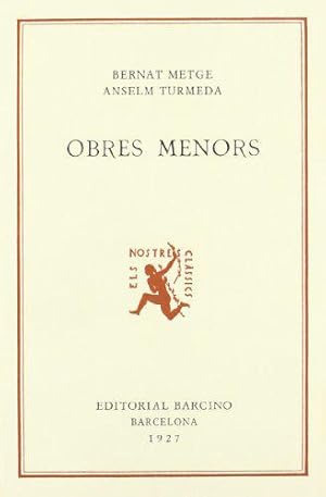 Imagen del vendedor de Obres menors a la venta por JLG_livres anciens et modernes