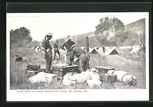 Immagine del venditore per Ansichtskarte Mt. Gretna, First meal in camp, Manoeuvre Camp venduto da Bartko-Reher