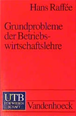 Bild des Verkufers fr UTB Uni-Taschenbcher, Bd.97, Grundprobleme der Betriebswirtschaftslehre zum Verkauf von Versandantiquariat Felix Mcke