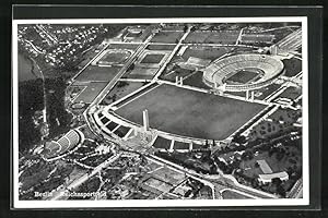 Ansichtskarte Berlin, Olympia 1936, Fliegeraufnahme des Reichssportfeldes