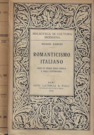 Bild des Verkufers fr Romanticismo italiano Saggi di storia della critica e della letteratura zum Verkauf von Biblioteca di Babele