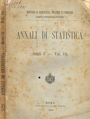 Bild des Verkufers fr Annali di statistica. Serie 3, vol.14 zum Verkauf von Biblioteca di Babele