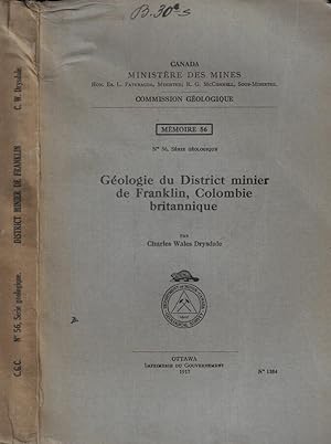 Immagine del venditore per Gologie du district minier de Franklin, Colombie britannique venduto da Biblioteca di Babele