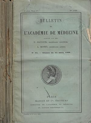 Bild des Verkufers fr Bulletin de L'Academie de Mdecine Anno 1906 (incompleto) zum Verkauf von Biblioteca di Babele