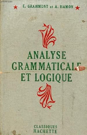 Imagen del vendedor de Analyse grammaticale et logique. a la venta por Le-Livre