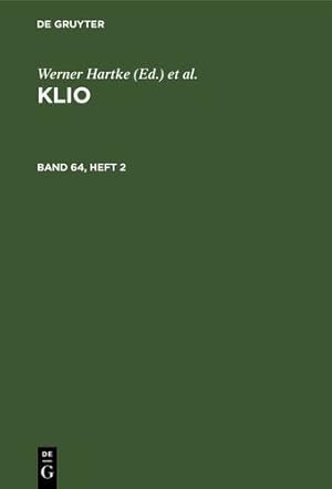 Imagen del vendedor de Klio (German Edition) [Hardcover ] a la venta por booksXpress