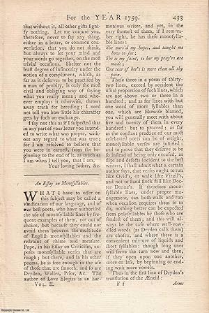 An Essay on Monosyllables. An original article from the Annual Register for 1759.