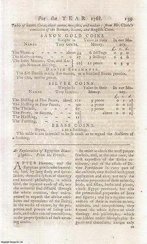 An Explanation of Egyptian Hieroglyphics. An original article from The Annual Register for 1768.