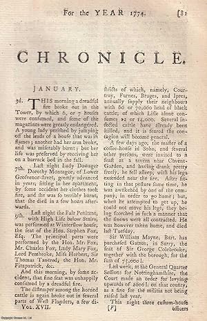 Chronicle for the year 1774. An original article from The Annual Register for 1774.