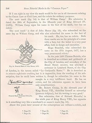 Immagine del venditore per Some Notarial Marks in theCommon Paperof the Sriveners' Company. An uncommon original article from the journal Archaeologia, 1895. venduto da Cosmo Books