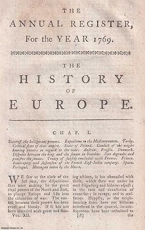 The History of Europe, for the year 1769. An original article from The Annual Register for 1769.