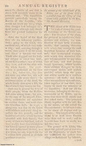 The inhabitants of St. Kilda, and of the island itself; extracted from the library of that island...