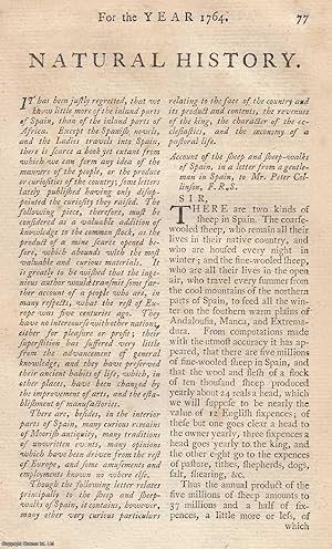 The sheep and sheep-walks of Spain, in a letter from a gentleman in Spain, to Mr Peter Collinson,...