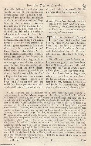 Imagen del vendedor de A description of the Baobab, or Calabath tree. As a tree of a new genus. An original article from the Annual Register for 1763. a la venta por Cosmo Books