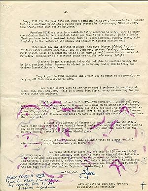 Typed Letter Signed [TLS] to Philip Whalen (7 February 1963)