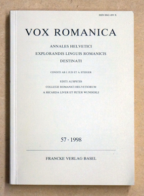 Imagen del vendedor de Vox Romanica. Annales Helvetici explorandis linguis romanicis destinati: Vox Romanica: Vox Romanica. Bd 57. a la venta por antiquariat peter petrej - Bibliopolium AG