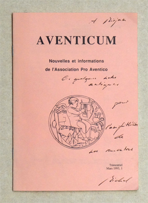 Image du vendeur pour Un piectre pour la lyre d?Avenches. Aventicum Mars 1993, 1. mis en vente par antiquariat peter petrej - Bibliopolium AG