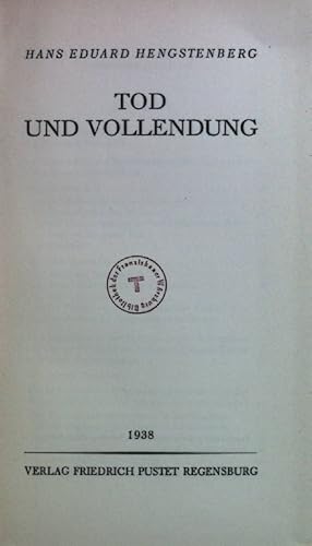 Bild des Verkufers fr Tod und Vollendung. zum Verkauf von books4less (Versandantiquariat Petra Gros GmbH & Co. KG)