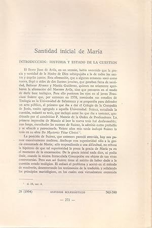 Bild des Verkufers fr SANTIDAD INICIAL DE MARIA (EXTRAIDO ORIGINAL DEL AO 1945, ESTUDIO COMPLETO TEXTO INTEGRO) zum Verkauf von Libreria 7 Soles