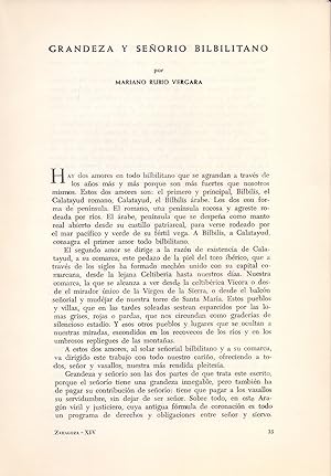 Seller image for GRANDEZA Y SEORIO BILBILITANO (EXTRAIDO ORIGINAL DEL AO 1961, ESTUDIO COMPLETO TEXTO INTEGRO) for sale by Libreria 7 Soles