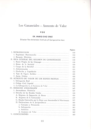 Bild des Verkufers fr LOS GANANCIALES - AUMENTO DE VALOR (EXTRAIDO ORIGINAL DEL AO 1972, ESTUDIO COMPLETO TEXTO INTEGRO) zum Verkauf von Libreria 7 Soles