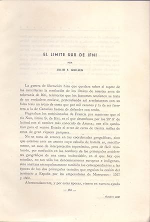 Seller image for EL LIMITE SUR DE IFNI (EXTRAIDO ORIGINAL DEL AO 1940, ESTUDIO COMPLETO TEXTO INTEGRO) for sale by Libreria 7 Soles