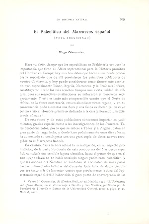 Imagen del vendedor de EL PALEOLITICO DEL MARRUECOS ESPAÑOL (NOTA PRELIMINAR) (ESTRAIDO ORIGINAL DEL AÑO 1928, ESTUDIO COMPLETO TEXTO INTEGRO) a la venta por Libreria 7 Soles