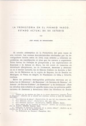 Imagen del vendedor de LA PREHISTORIA EN EL PIRINEO VASCO. ESTADO ACTUAL DE SU ESTUDIO (EXTRAIDO ORIGINAL DEL AO 1952, ESTUDIO COMPLETO TEXTO INTEGRO) a la venta por Libreria 7 Soles
