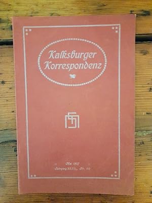 Kalksburger Korrespondenz (NR. 110, Jahrgang XLII/1, Mai 1927)