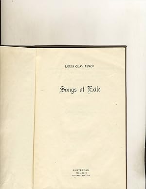 Bild des Verkufers fr Songs of Exile zum Verkauf von Richard Lemay