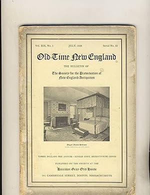 Immagine del venditore per Old = Time New England Volume 19 Number 1 venduto da Richard Lemay