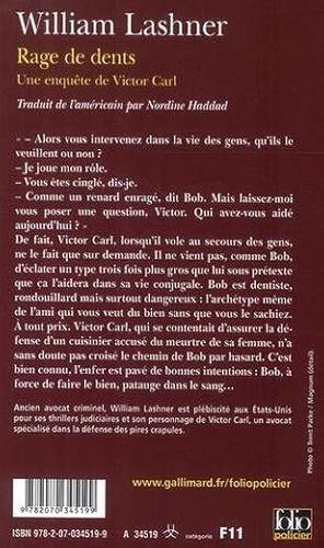 Immagine del venditore per Une enqute de Victor Carl. Rage de dents venduto da Chapitre.com : livres et presse ancienne