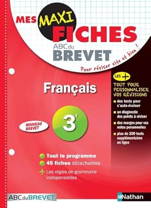 Mes Maxi Fiches Abc Du Brevet T.1 ; Français ; 3e