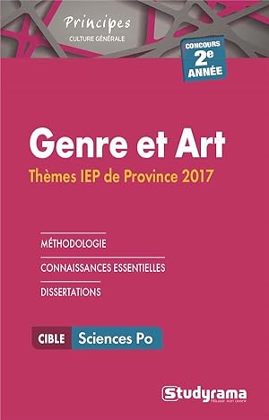 genre et art - thèmes IEP de province - concours 2e année (édition 2017)