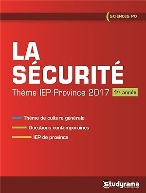 la sécurité - thème IEP province - 1e année (édition 2017)