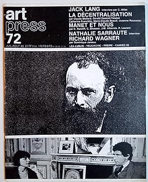 Bild des Verkufers fr Art Press International 72   JUILLET 1983 zum Verkauf von castlebooksbcn