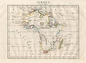 Bild des Verkufers fr Karte Afrique. Original, grenzkolorierte historische Landkarte von 1843;Kupferstich, gestochen von Pierre Tardieu zum Verkauf von Antiquariat Kastanienhof