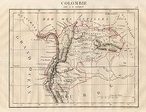 Bild des Verkufers fr Karte Colombie. Original, grenzkolorierte historische Landkarte von 1843;Kupferstich, gestochen von Pierre Tardieu zum Verkauf von Antiquariat Kastanienhof