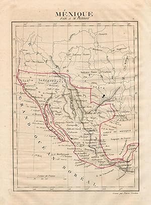 Bild des Verkufers fr Karte Mexique. Original, grenzkolorierte historische Landkarte von 1843;Kupferstich, gestochen von Pierre Tardieu zum Verkauf von Antiquariat Kastanienhof