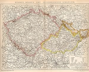 Karte Böhmen, Mähren und Österreichisch-Schlesien, Maßstab 1 : 1 750 000.