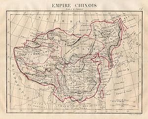 Bild des Verkufers fr Karte Empire Chinois. Original, grenzkolorierte historische Landkarte von 1843;Kupferstich, gestochen von Pierre Tardieu zum Verkauf von Antiquariat Kastanienhof
