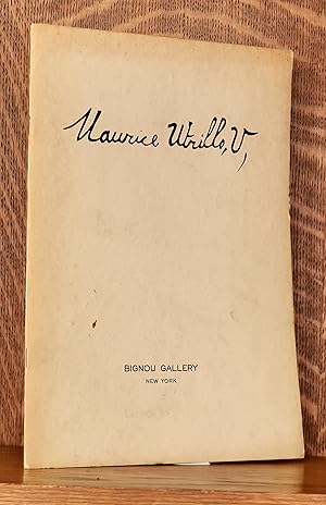 Seller image for MAURICE UTRILLO THE WHITE PERIOD 1937 BIGNOU GALLERY NY for sale by Andre Strong Bookseller