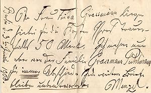 Seller image for Eigenh. Brief mit U. "Menzel". for sale by Eberhard Kstler Autographen&Bcher oHG