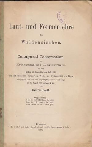 Laut- und Formenlehre des Waldensischen. (Diss.).