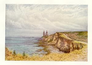 RECULVER FROM THE WEST ,1907 COLOUR VINTAGE SEASCAPE PRINT