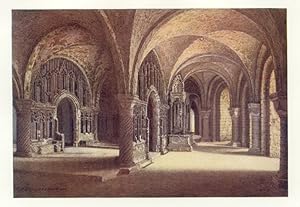 CANTERBURY CATHEDRAL THE CHAPEL OF OUR LADY TN THE UNDERCROFT ,1907 COLOUR VINTAGE ARCHITECTURAL ...