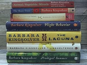 Image du vendeur pour 7 Barbara Kingsolver Novels (Animal Vegetable Miracle, Bean Trees, Flight Behavior, Poisonwood Bible, The Lacuna, Unsheltered, Prodigal Summer) mis en vente par Archives Books inc.