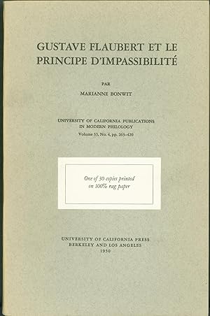 Gustave Flaubert Et Le Principe D'Impassibilite